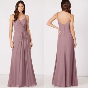 Azazie Dusty Rose Aubrielle Bridesmaids Full Length Dress Size A4